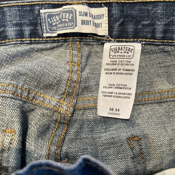 Levi's Signature Womens‎ Straight Leg Jeans High Rise Med Wash Denim Sz 36 x 34 - Picture 3 of 5